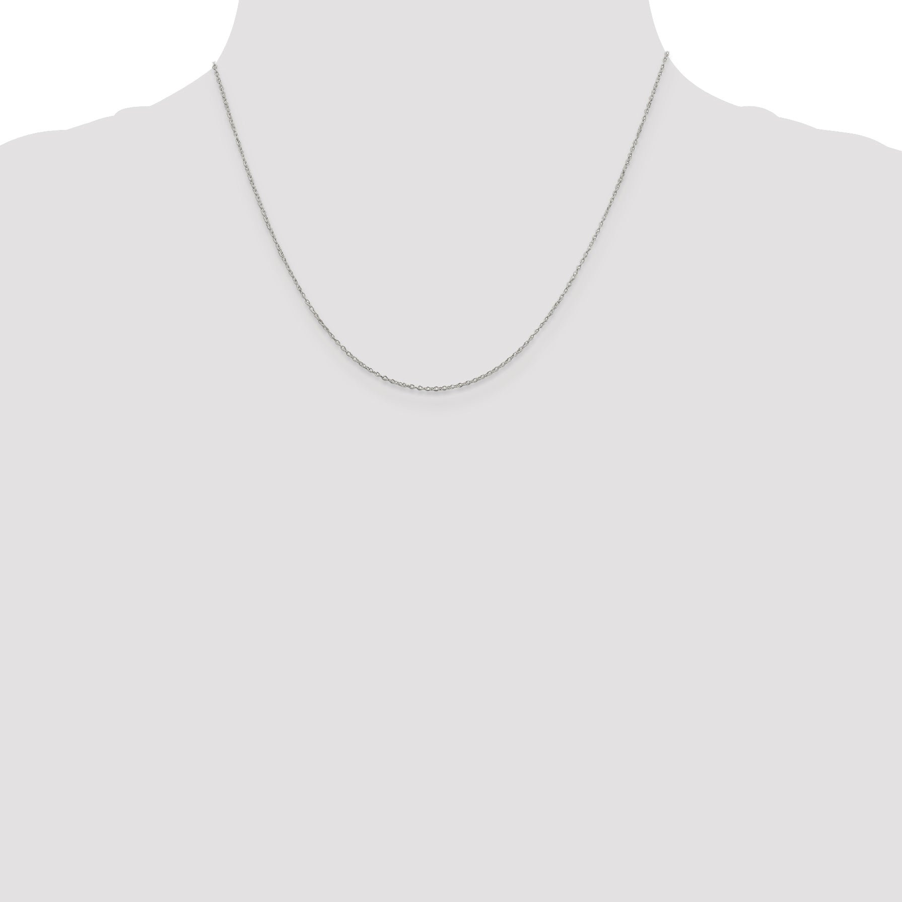 Sterling Silver Rhodium-plated 1.1mm Forzantine Cable Chain w/2in ext.