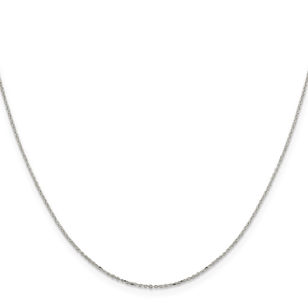 10KT Hollow White Gold 1 mm Cable Link Chain