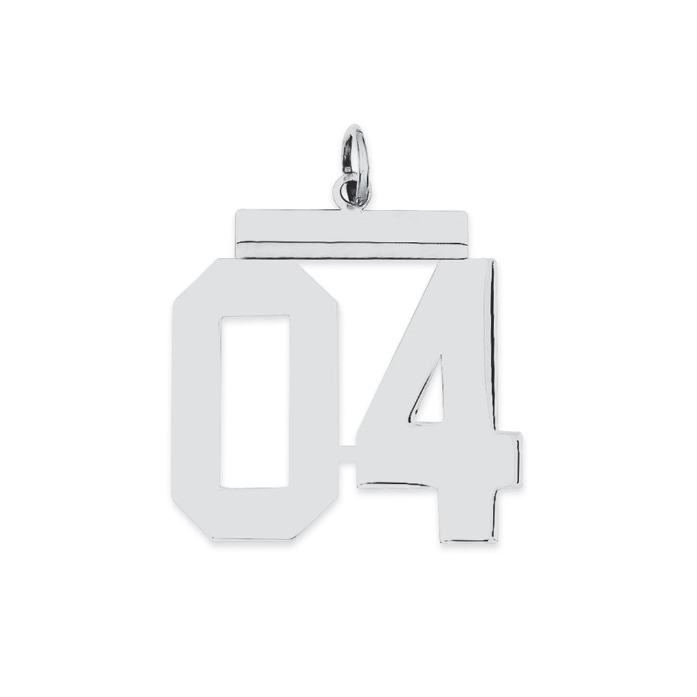 Sterling Silver Large Polished Number 4 W/Top