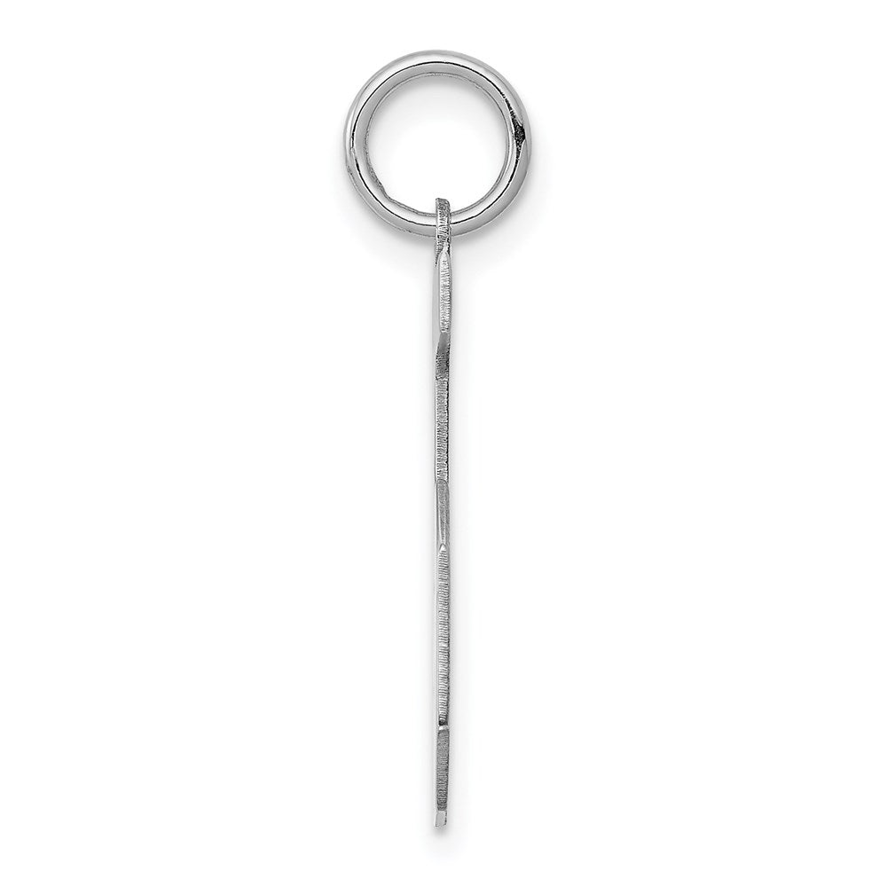 Sterling Silver/Rhodium-plated Polished Number 5 Charm