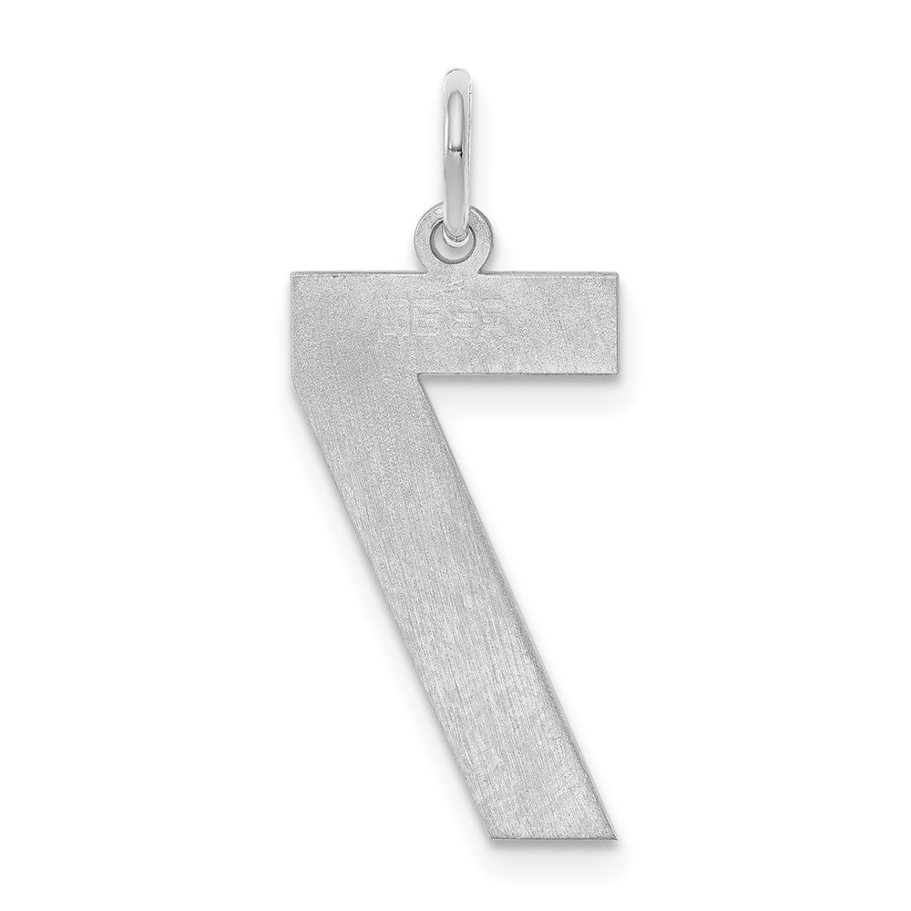 Sterling Silver/Rhodium-plated Polished Number 7 Charm