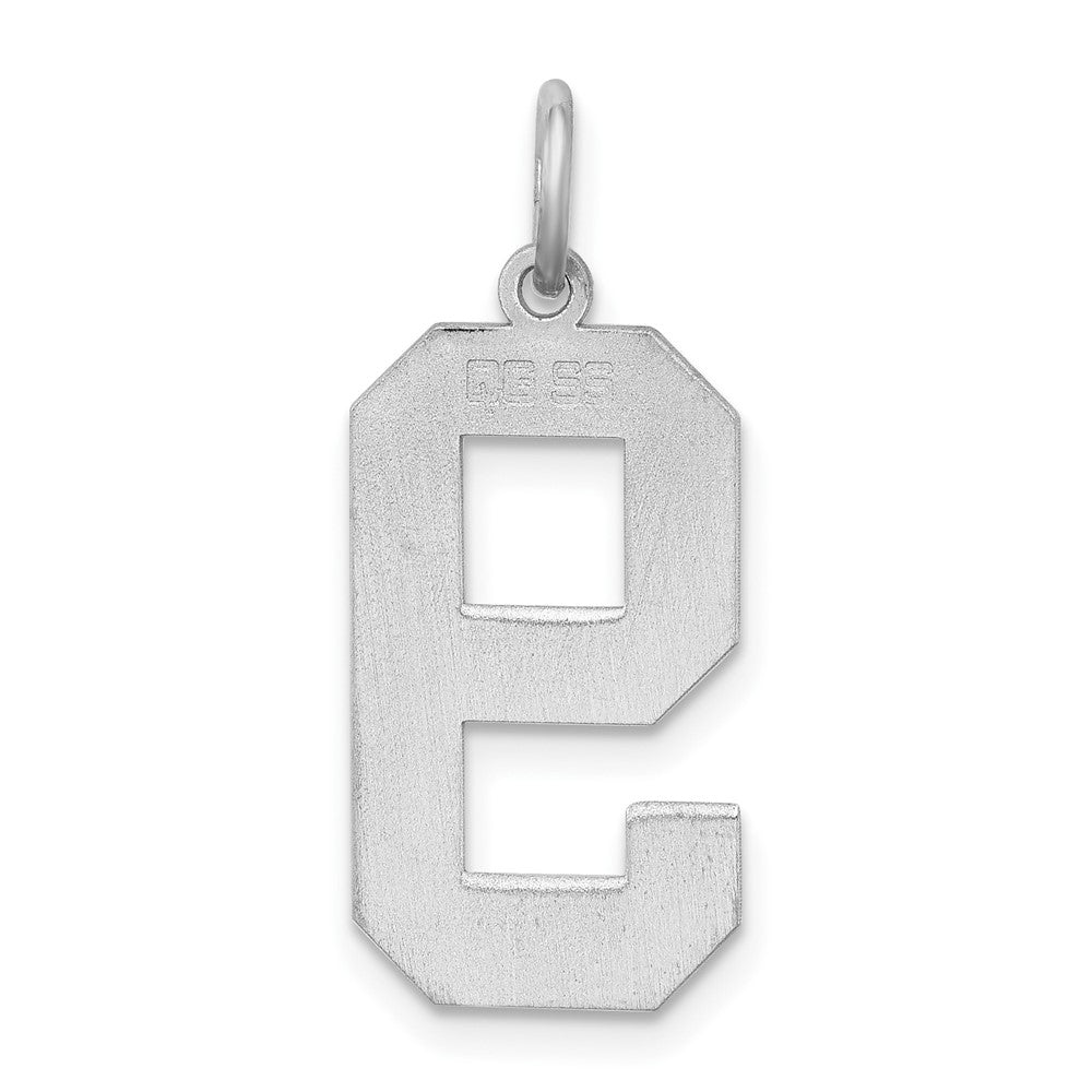 Sterling Silver/Rhodium-plated Polished Number 9 Charm