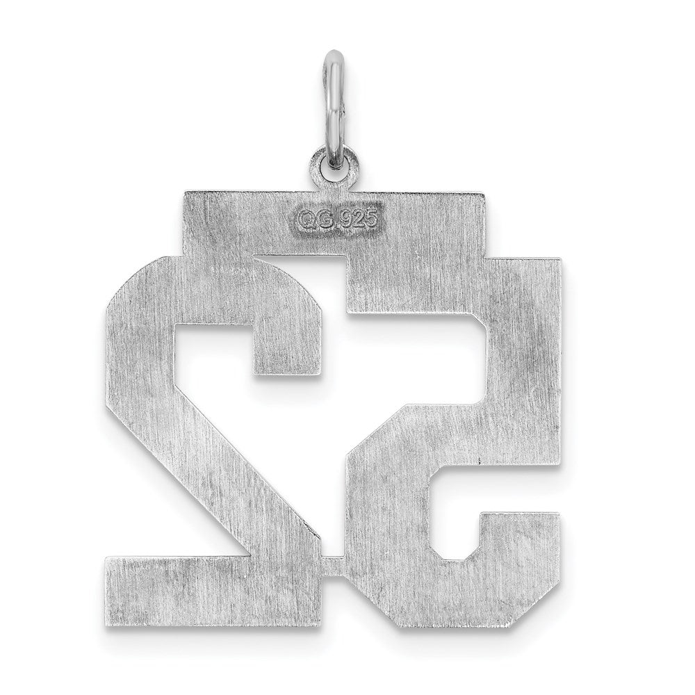Sterling Silver/Rhodium-plated Polished Number 52 Charm