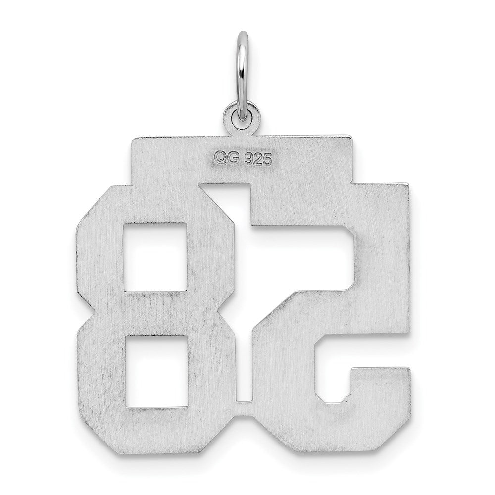 Sterling Silver/Rhodium-plated Polished Number 58 Charm