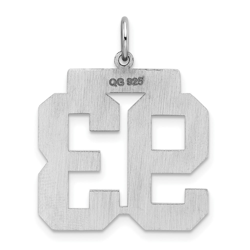Sterling Silver/Rhodium-plated Polished Number 93 Charm