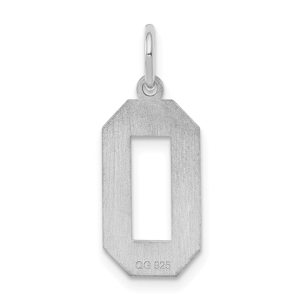 Sterling Silver/Rhodium-plated Satin Number 0 Charm