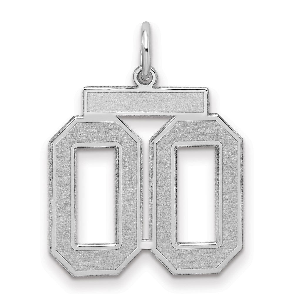 Sterling Silver Rhodium-plated Medium Satin Number 00