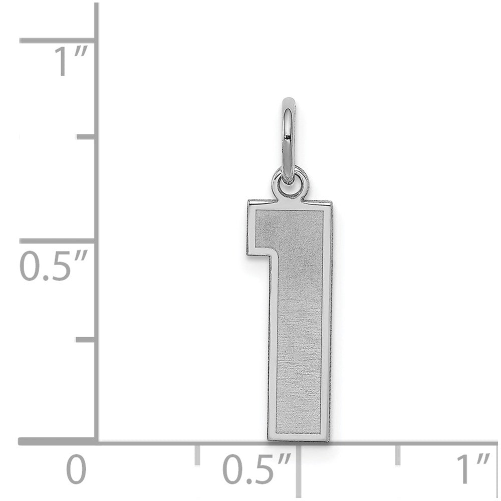 Sterling Silver/Rhodium-plated Satin Number 1 Charm