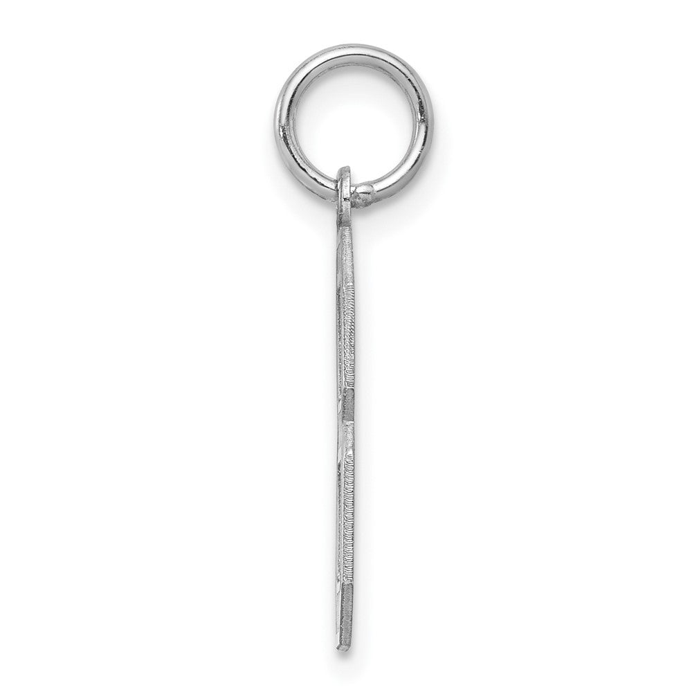 Sterling Silver/Rhodium-plated Satin Number 8 Charm