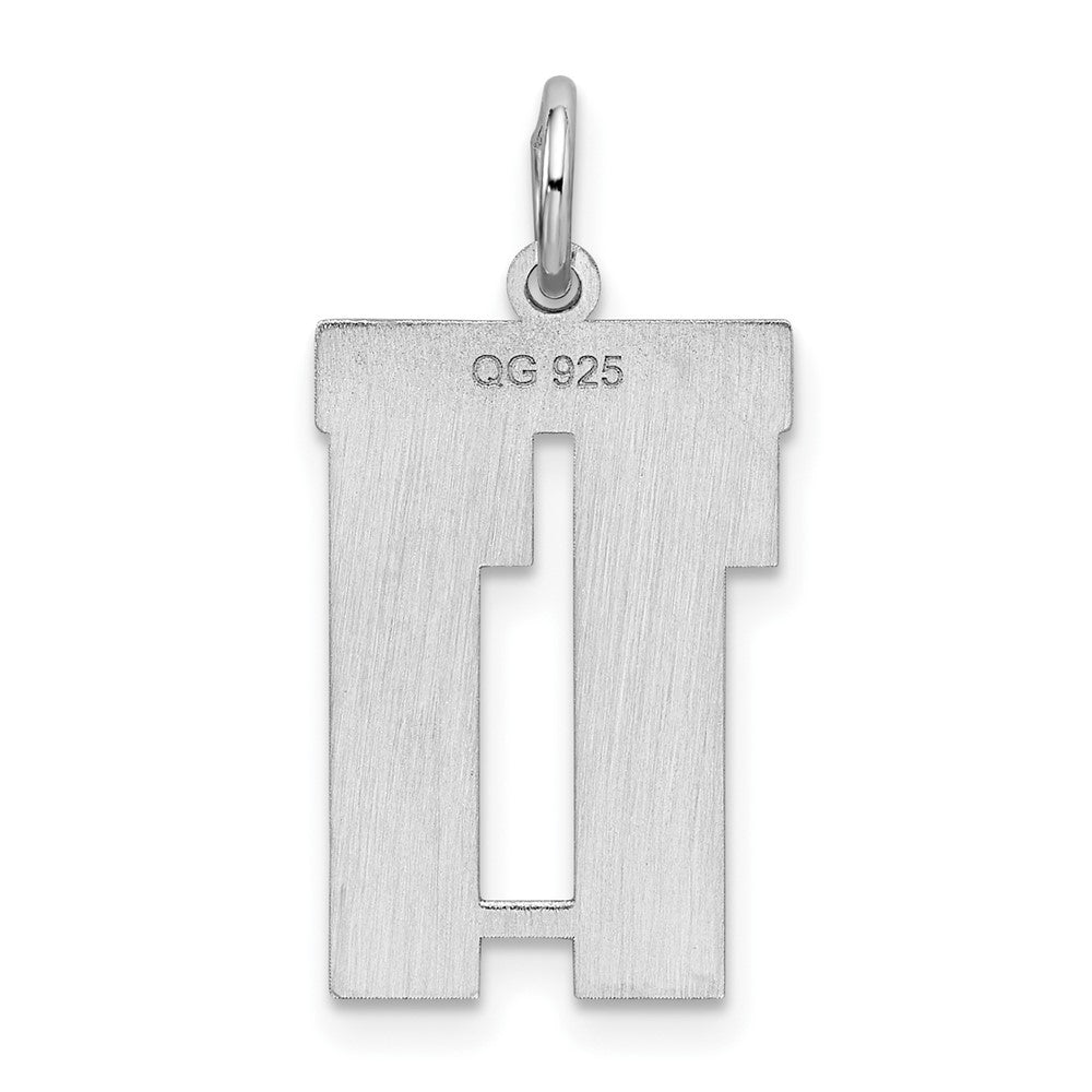 Sterling Silver/Rhodium-plated Satin Number 11 Charm