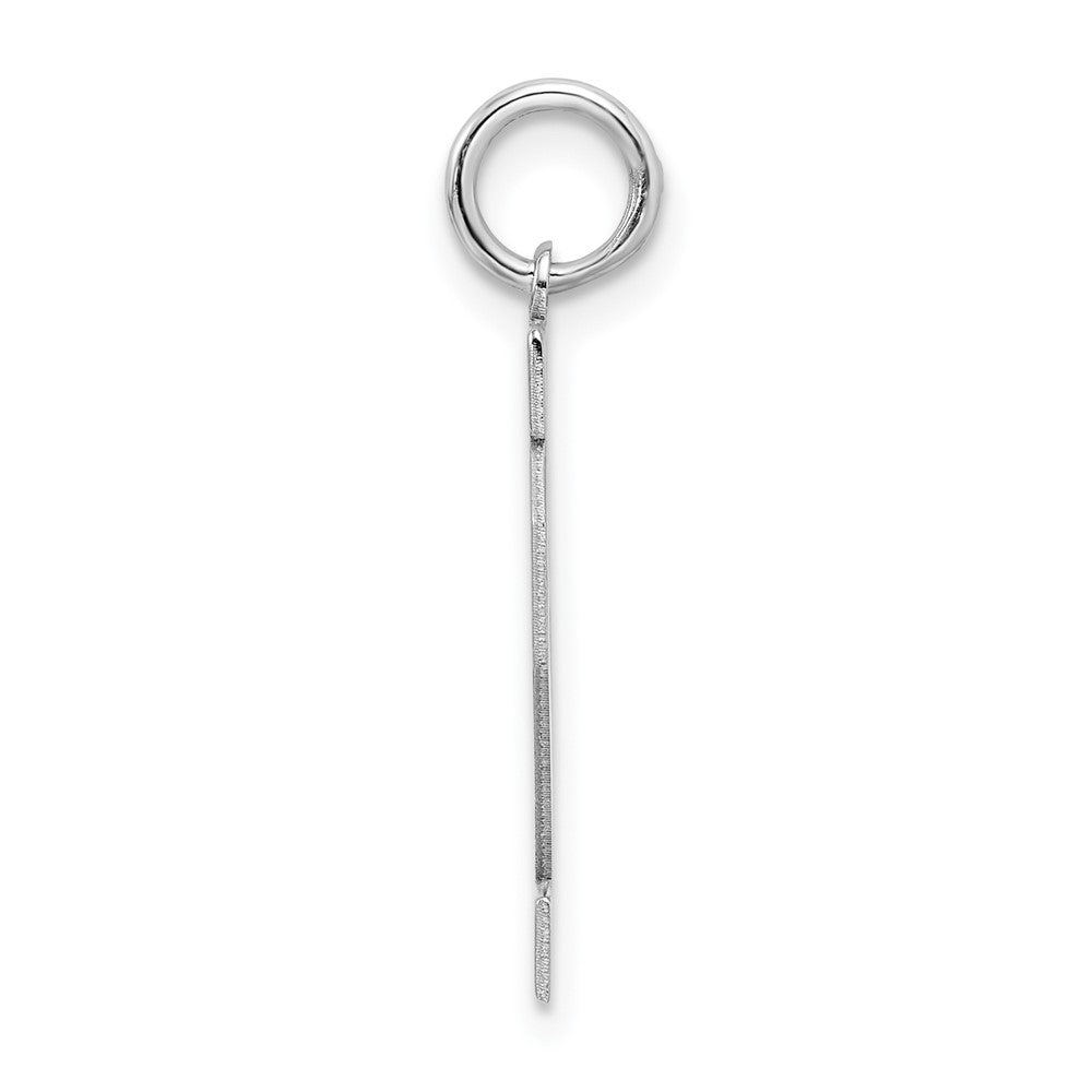 Sterling Silver/Rhodium-plated Satin Number 12 Charm