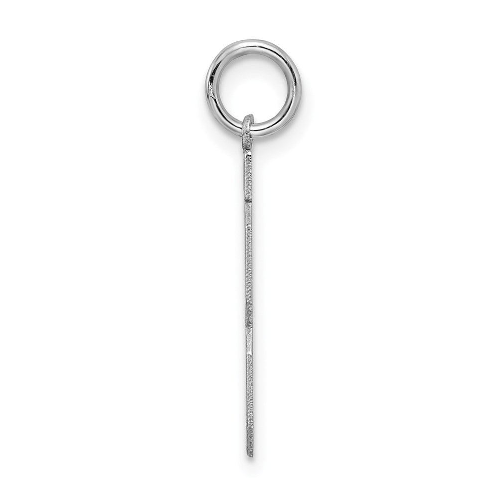 Sterling Silver/Rhodium-plated Satin Number 13 Charm