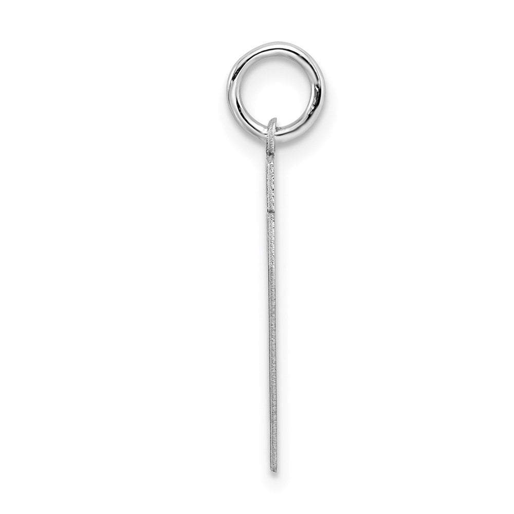 Sterling Silver/Rhodium-plated Satin Number 17 Charm