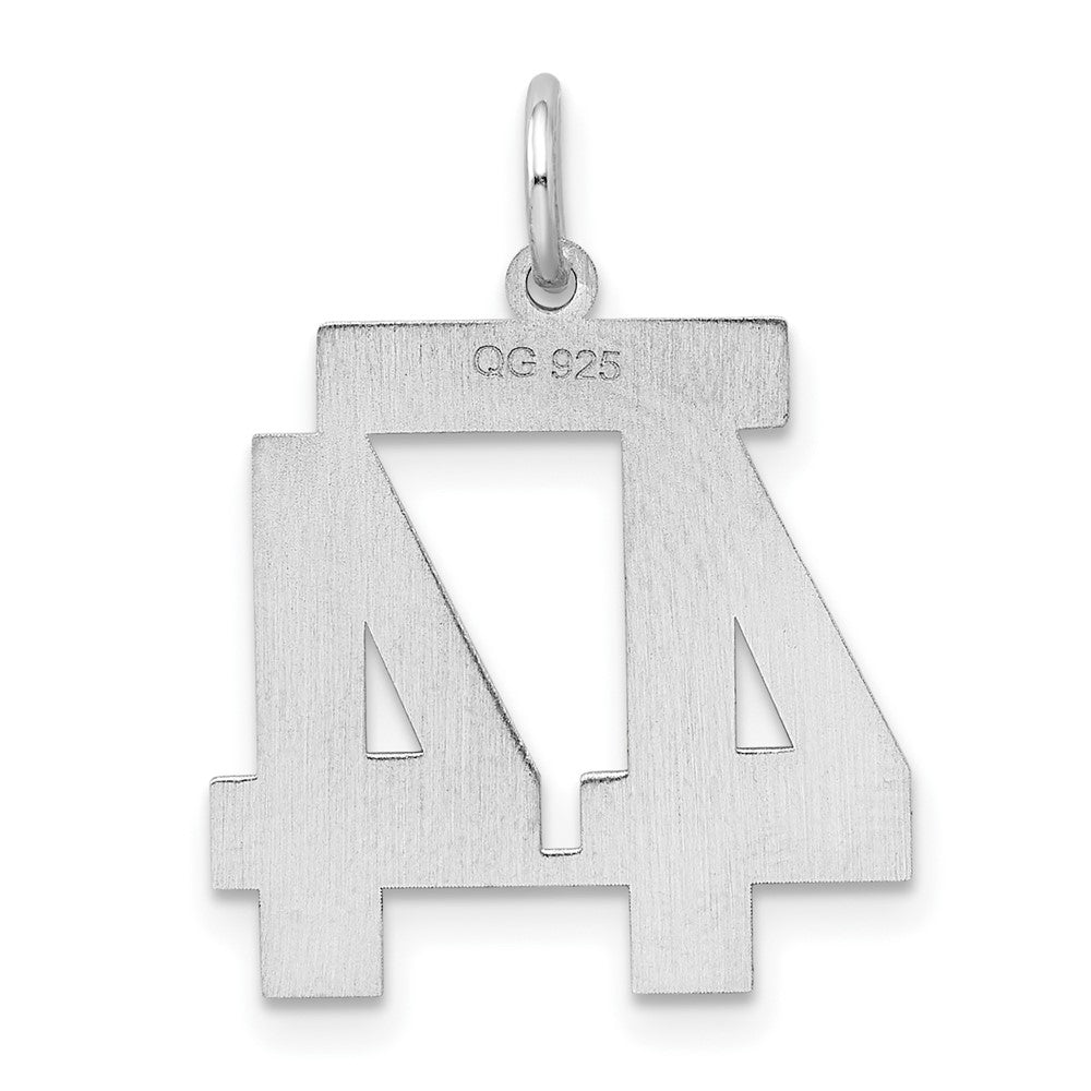Sterling Silver/Rhodium-plated Satin Number 44 Charm