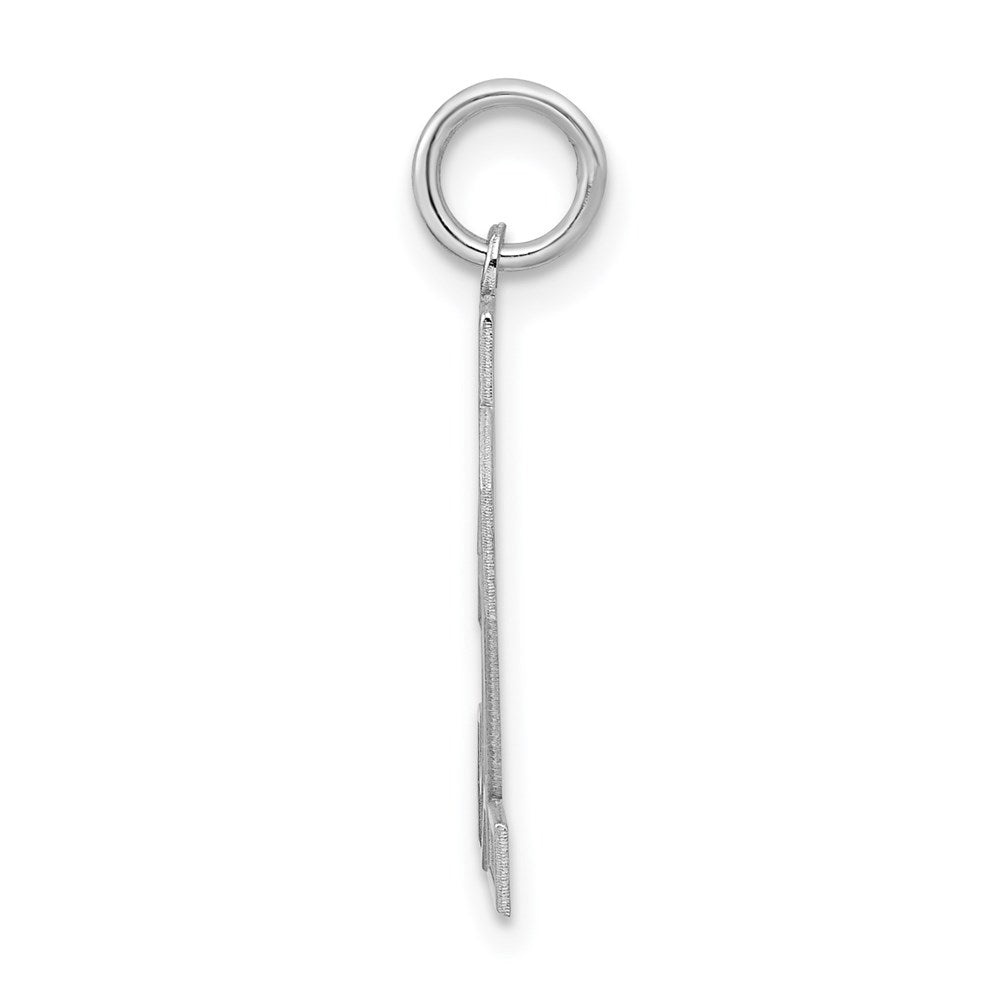 Sterling Silver/Rhodium-plated Satin Number 52 Charm