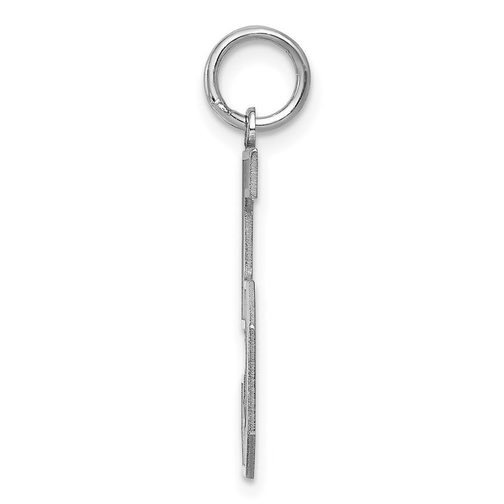 Sterling Silver/Rhodium-plated Satin Number 5 Charm