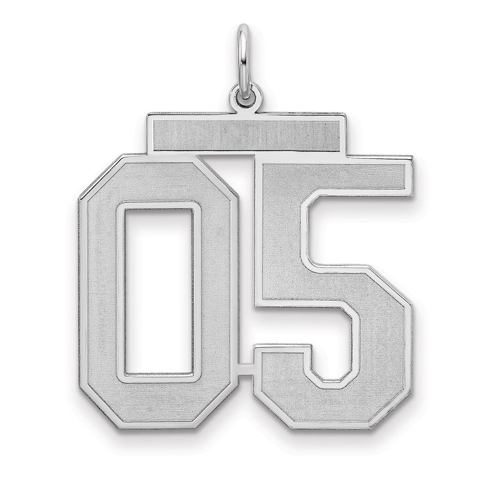 Sterling Silver Large Satin Number 5 W/Top