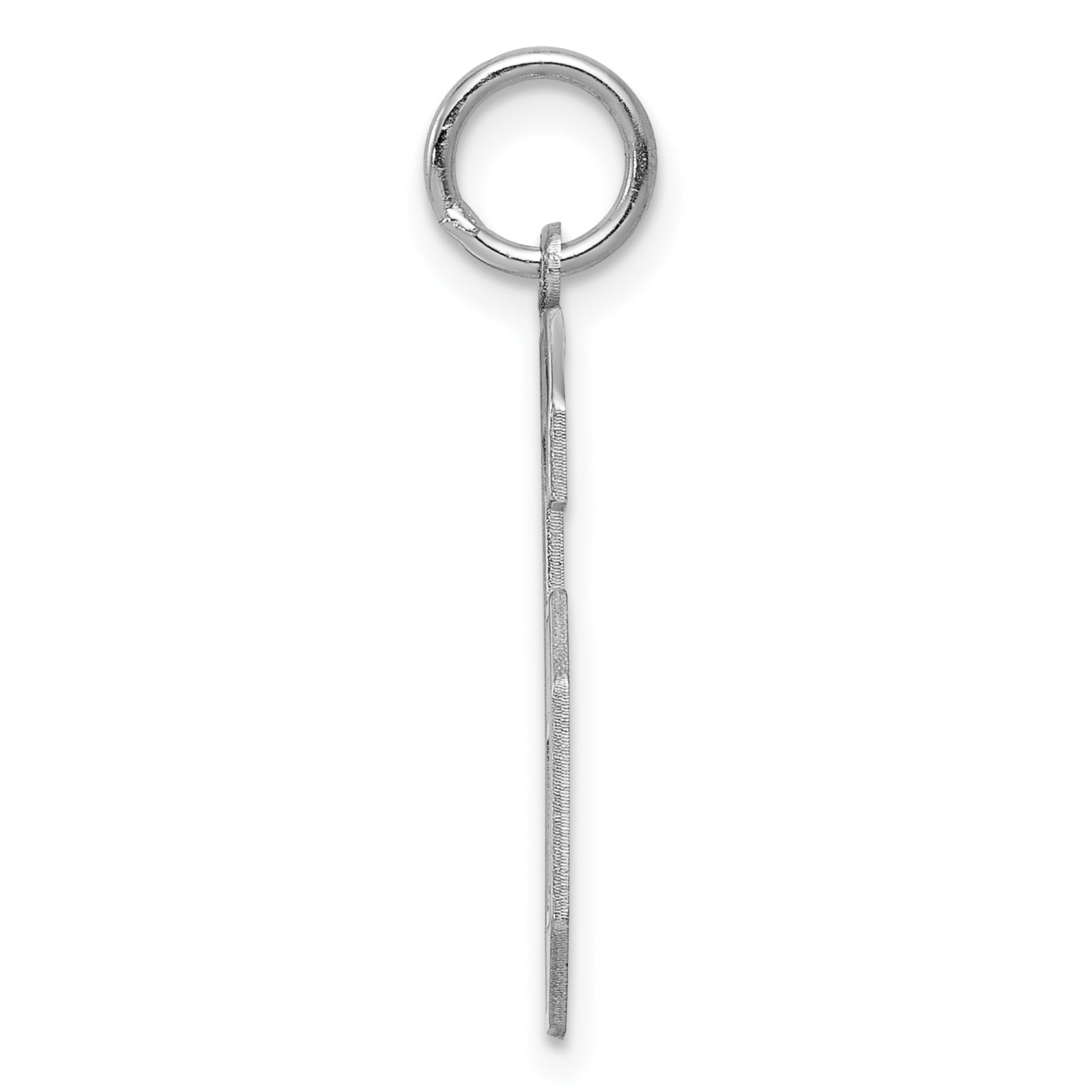 Sterling Silver/Rhodium-plated Satin Number 6 Charm