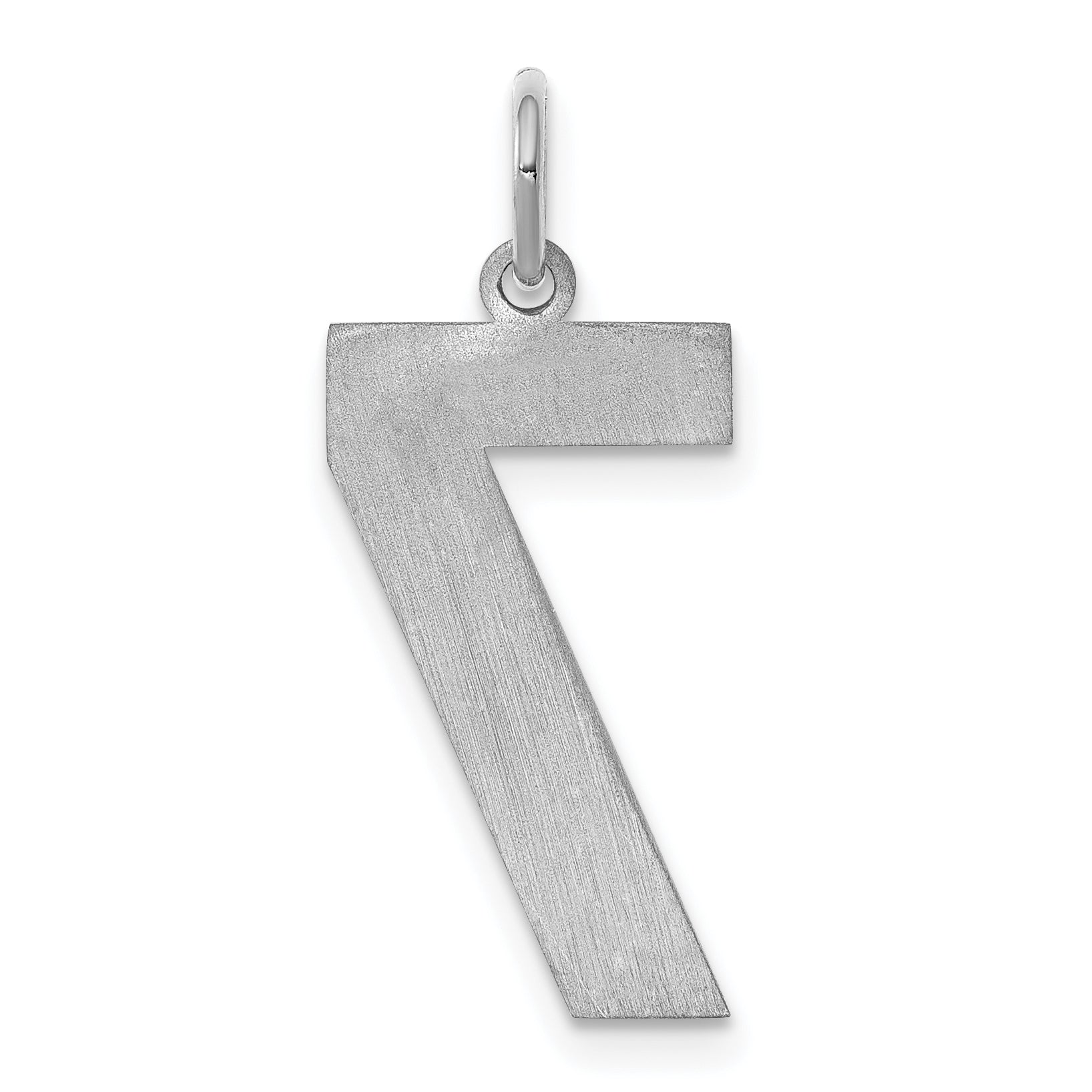 Sterling Silver/Rhodium-plated Satin Number 7 Charm
