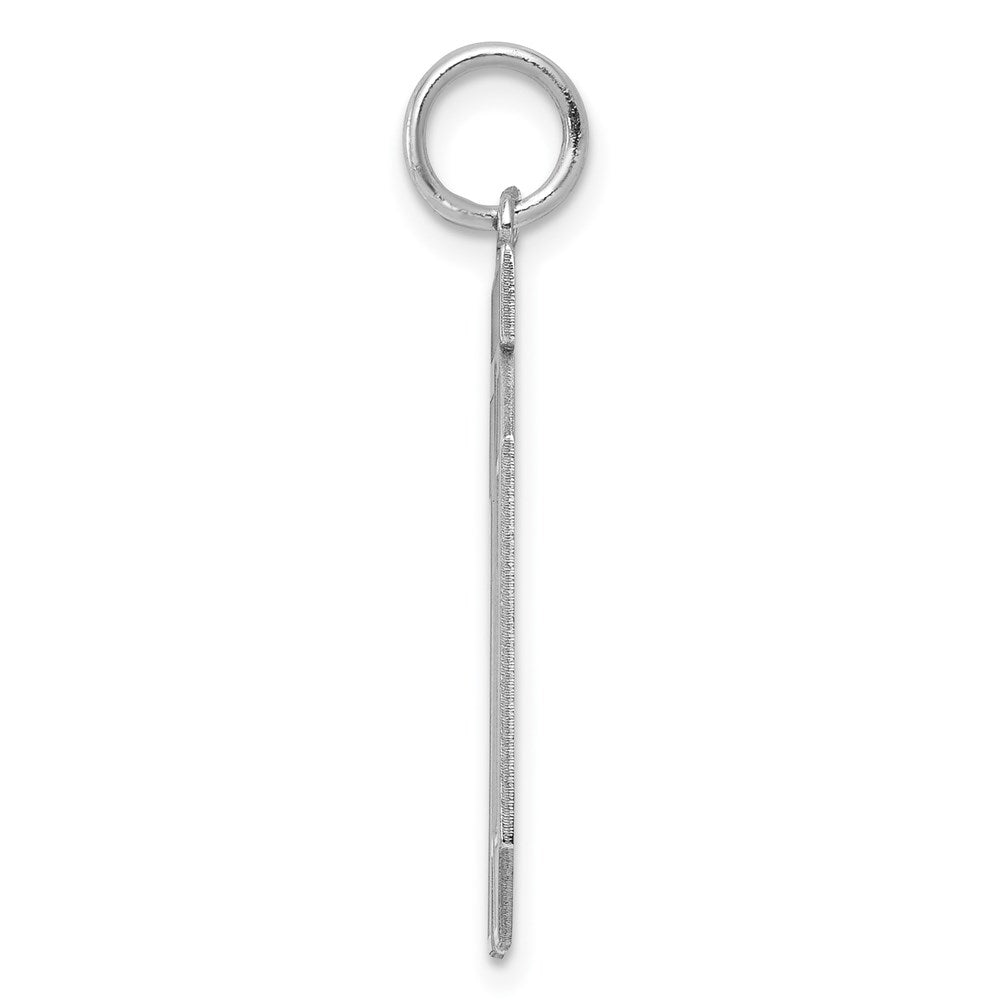 Sterling Silver/Rhodium-plated Satin Number 10 Charm