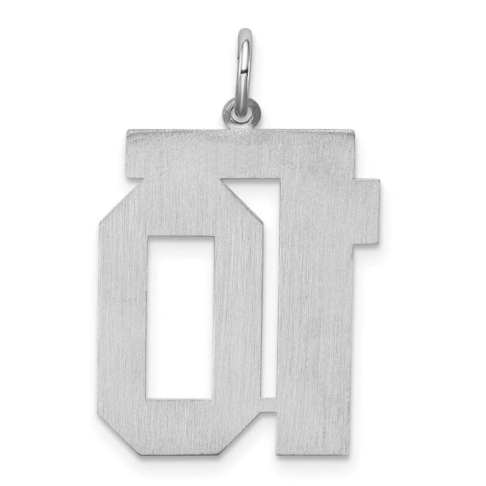 Sterling Silver/Rhodium-plated Satin Number 10 Charm