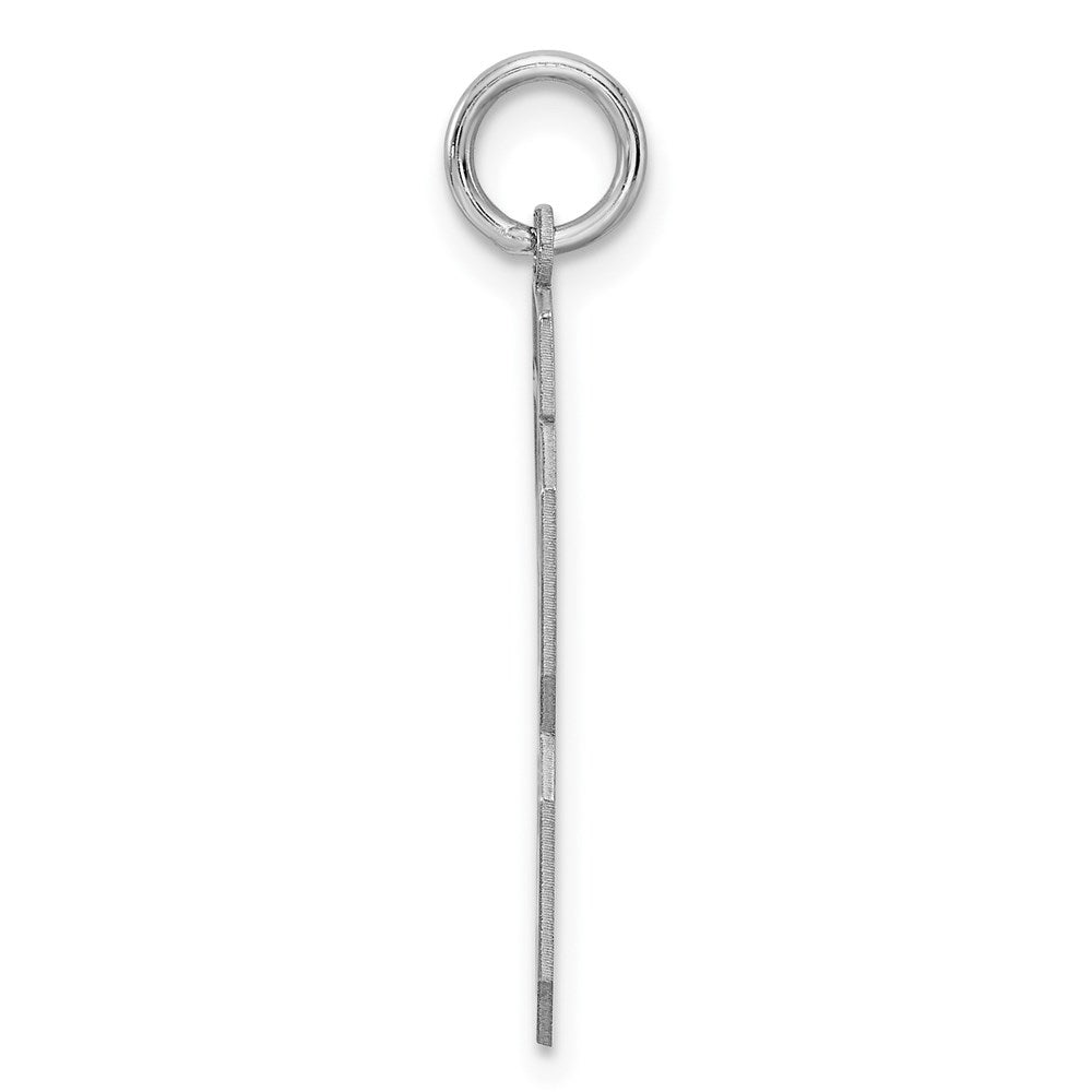 Sterling Silver/Rhodium-plated Satin Number 13 Charm