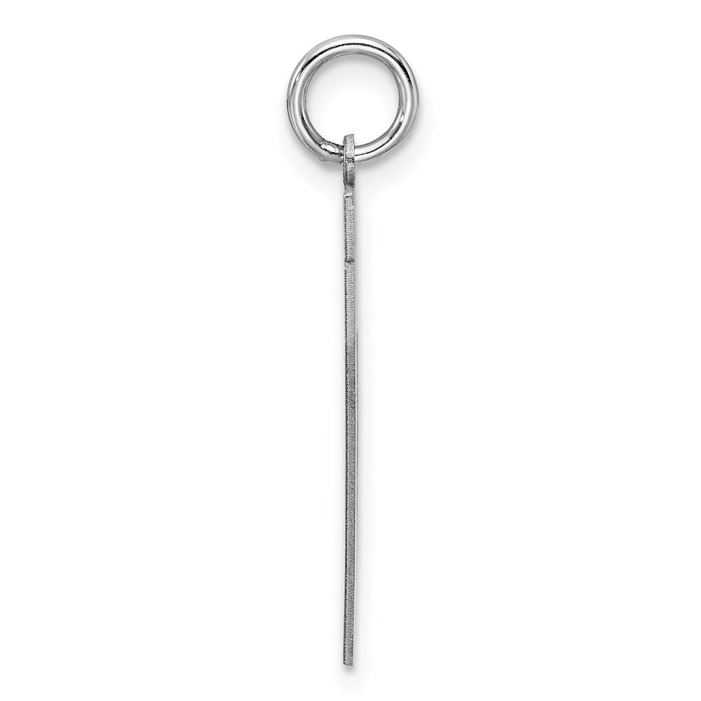 Sterling Silver/Rhodium-plated Satin Number 17 Charm