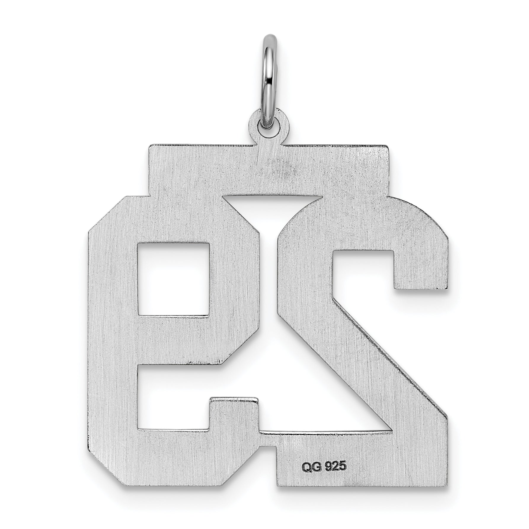Sterling Silver/Rhodium-plated Satin Number 29 Charm