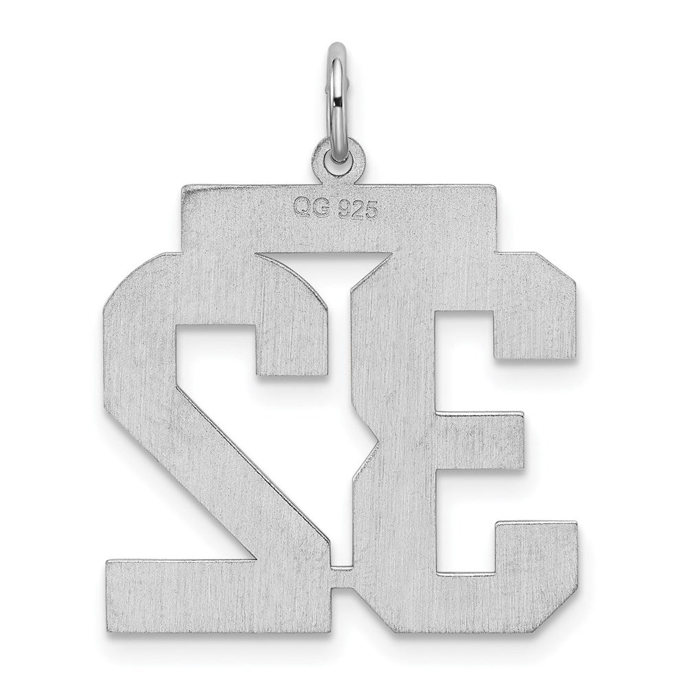 Sterling Silver/Rhodium-plated Satin Number 32 Charm