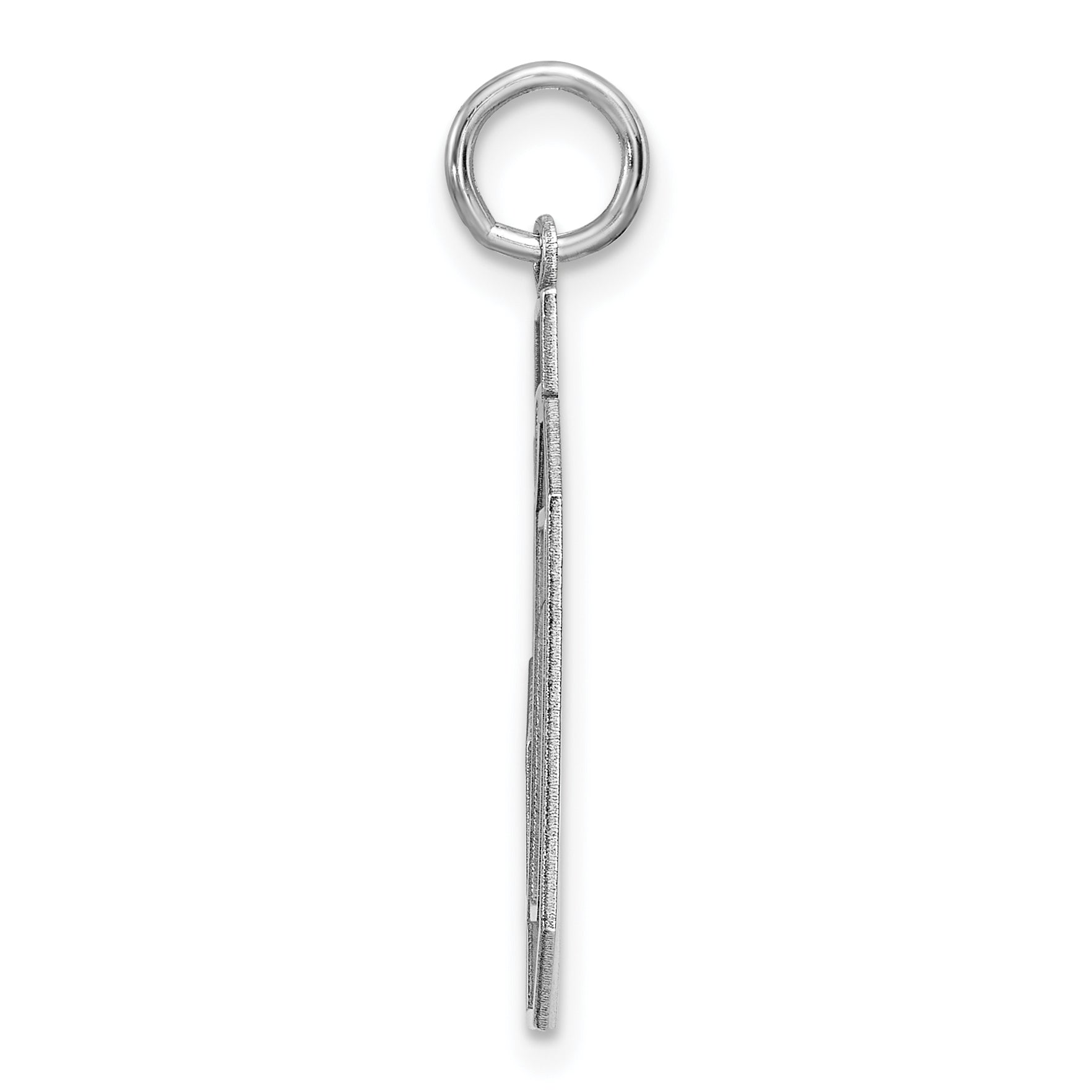 Sterling Silver/Rhodium-plated Satin Number 50 Charm