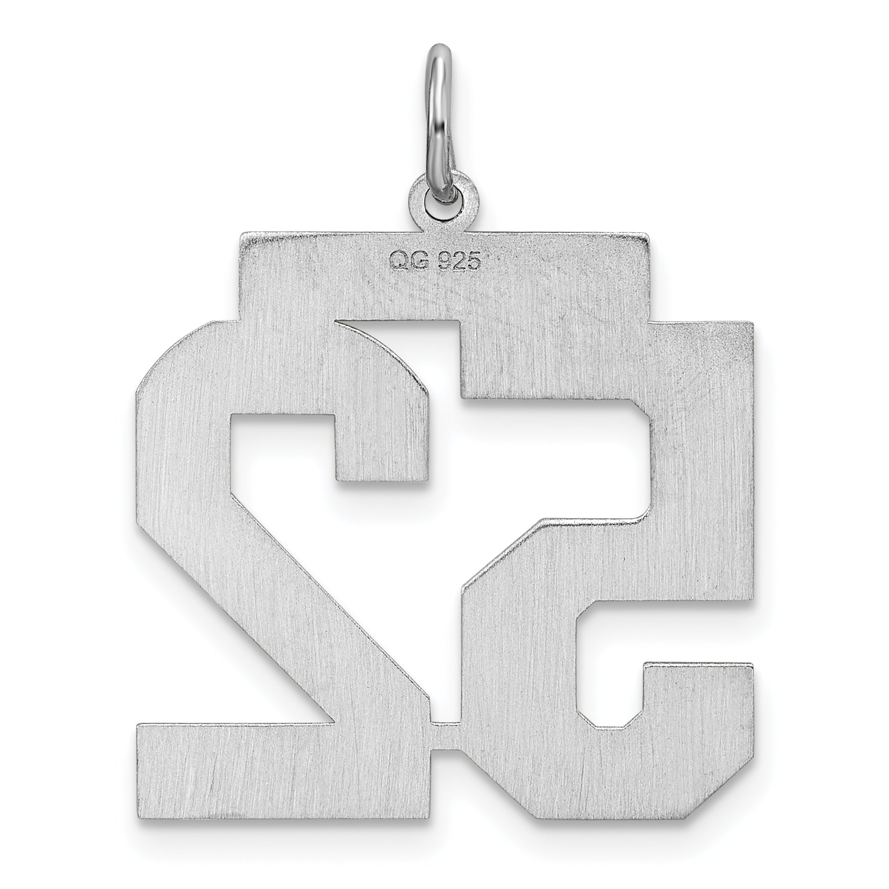 Sterling Silver/Rhodium-plated Satin Number 52 Charm