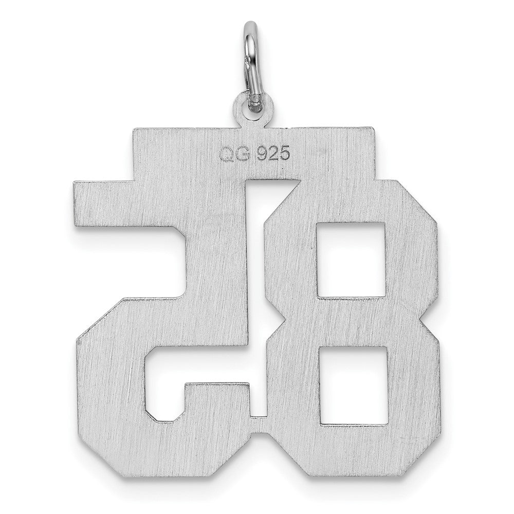 Sterling Silver/Rhodium-plated Satin Number 85 Charm
