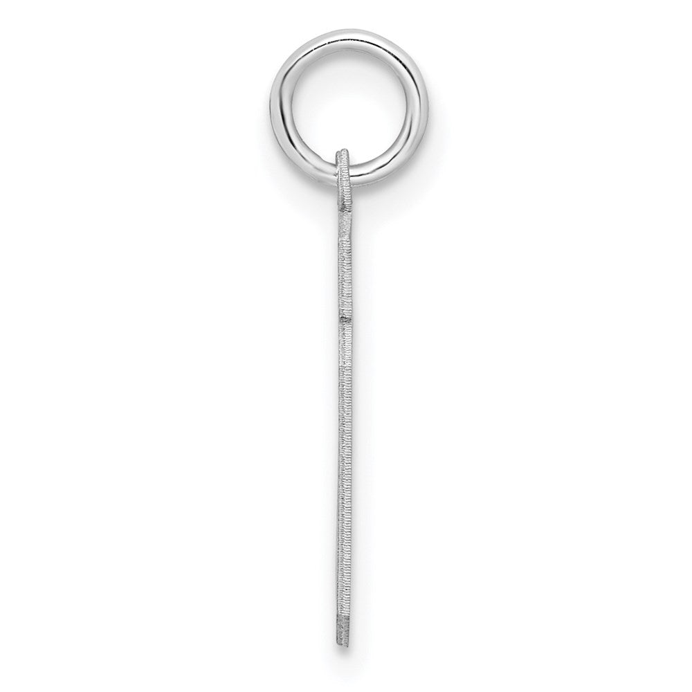 Sterling Silver/Rhodium-plated Satin Number 19 Charm