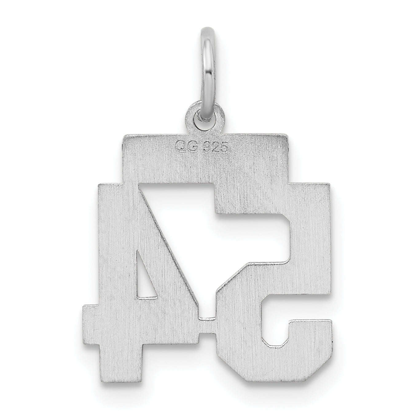 Sterling Silver/Rhodium-plated Satin Number 54 Charm