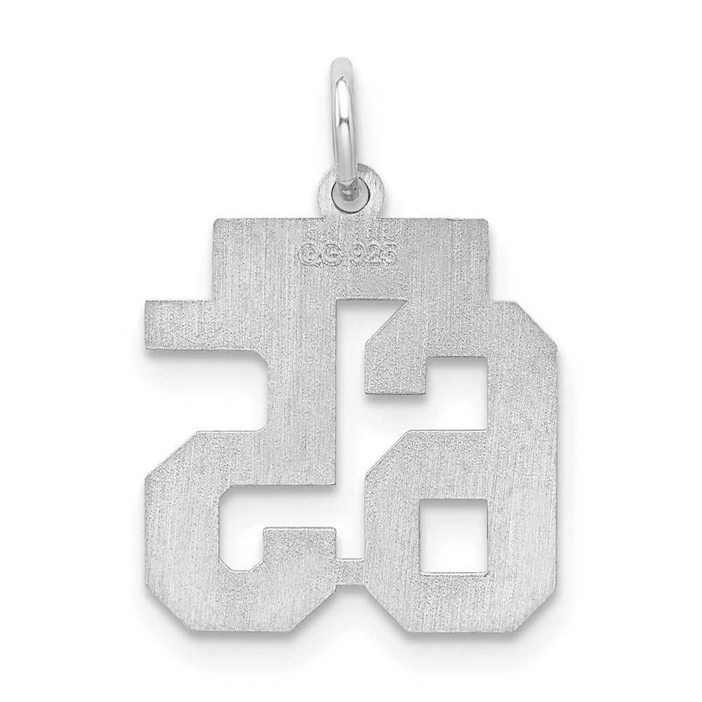 Sterling Silver/Rhodium-plated Satin Number 65 Charm