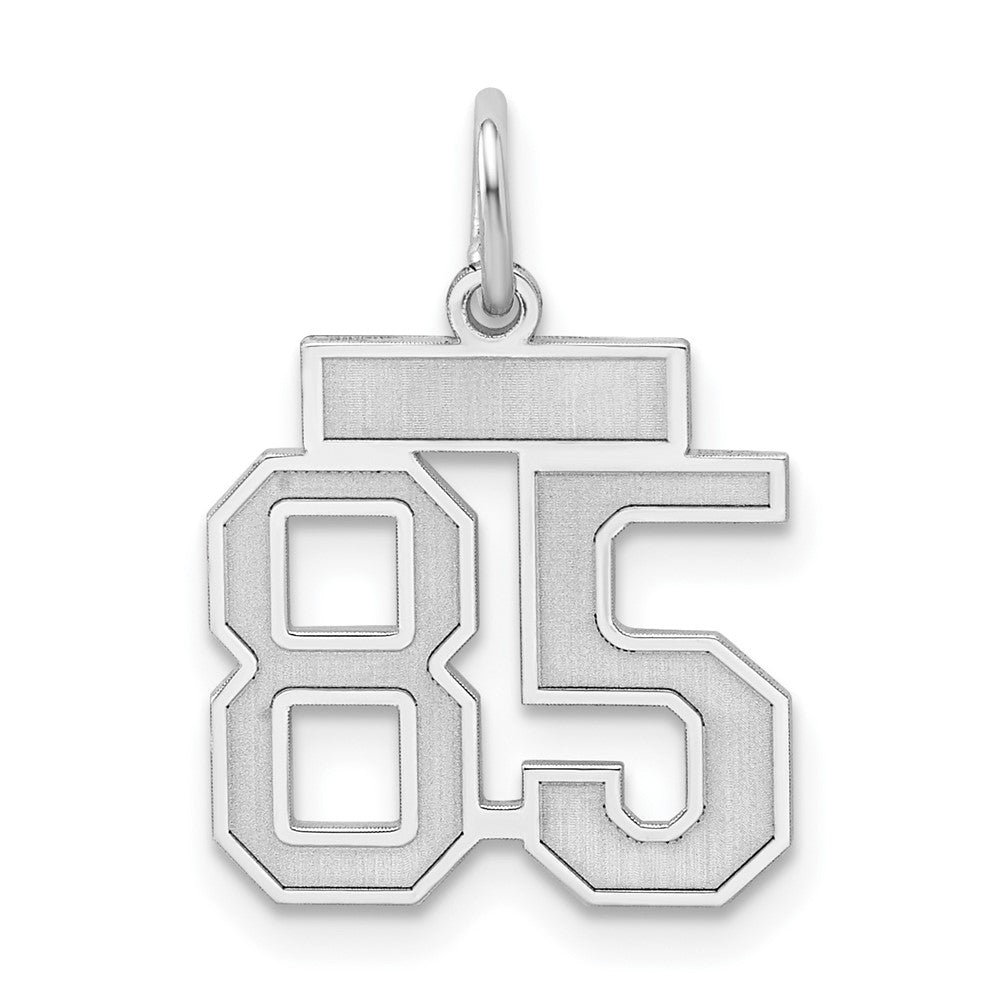 Sterling Silver/Rhodium-plated Satin Number 85 Charm