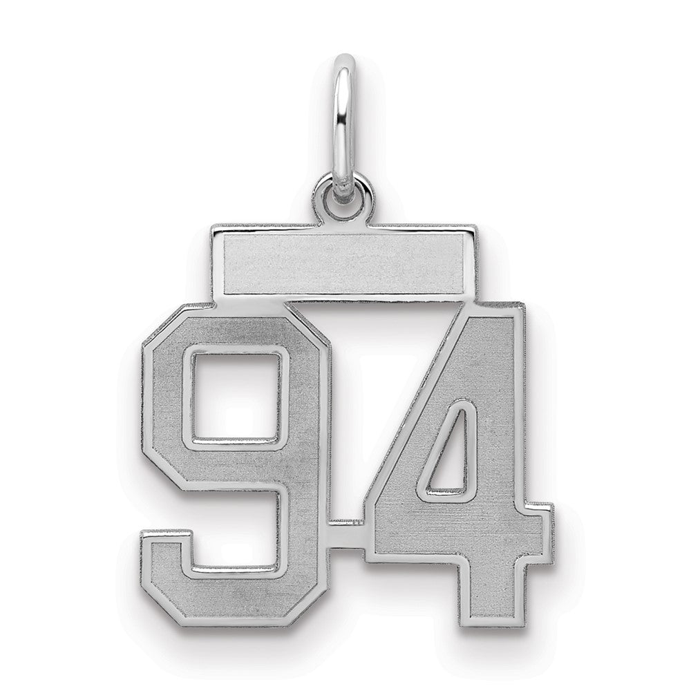 Sterling Silver/Rhodium-plated Satin Number 94 Charm