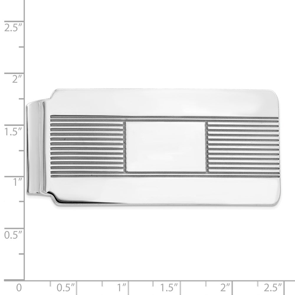 Sterling Silver Rhodium-plated Money Clip