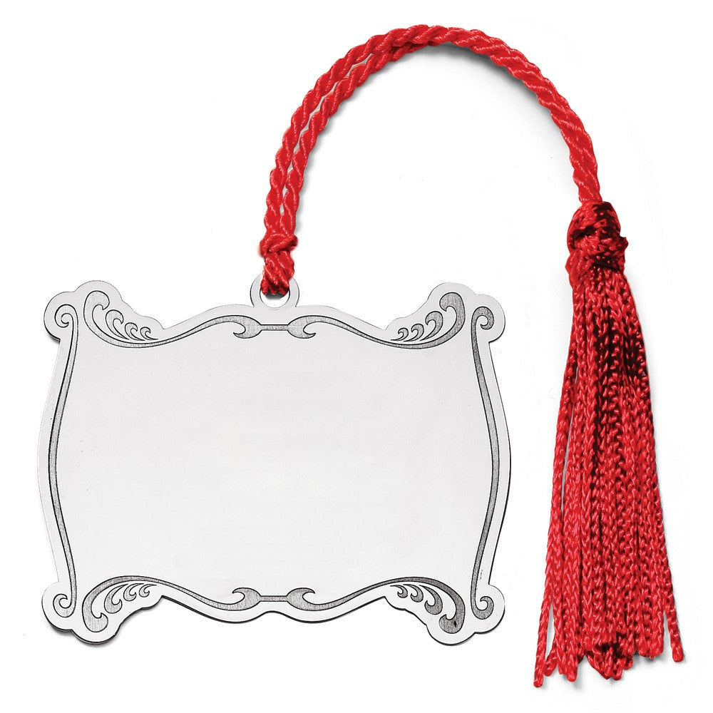 Sterling Silver Rhodium-plated Blank Christmas Plaque Ornament