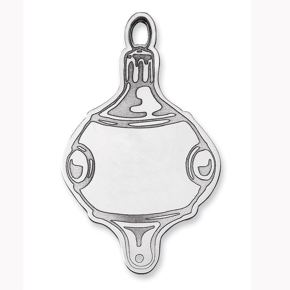 Sterling Silver Rhodium-plated Blank Christmas Ornament