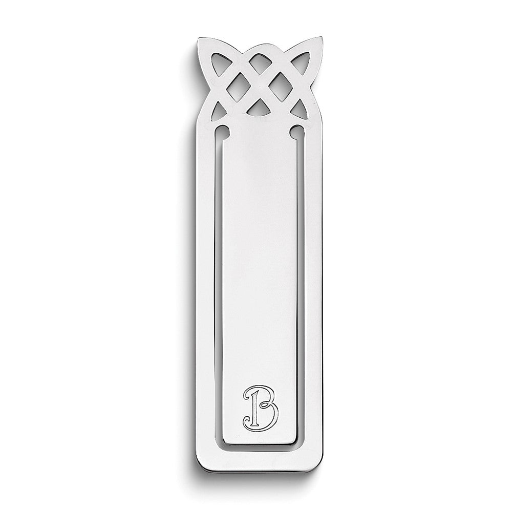 Sterling Silver Rhodium-plated Knot Design Book Mark