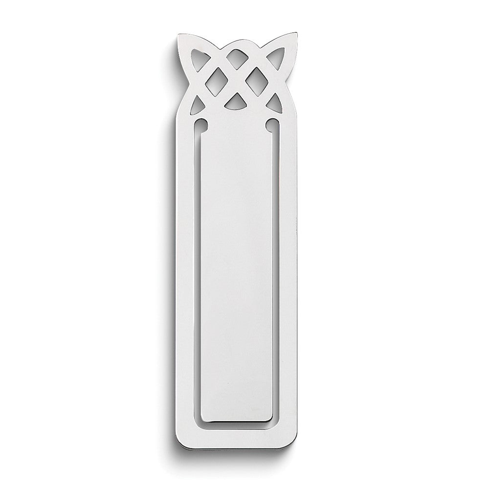 Sterling Silver Rhodium-plated Knot Design Blank Version Book Mark