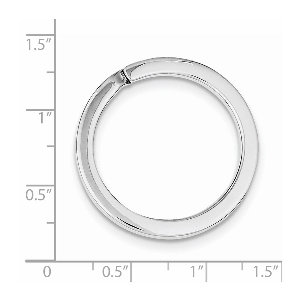 Sterling Silver Rhodium-plated Medium Key Ring