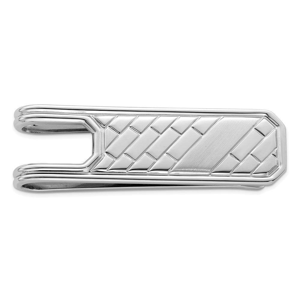 Sterling Silver Rhodium Plated Money Clip