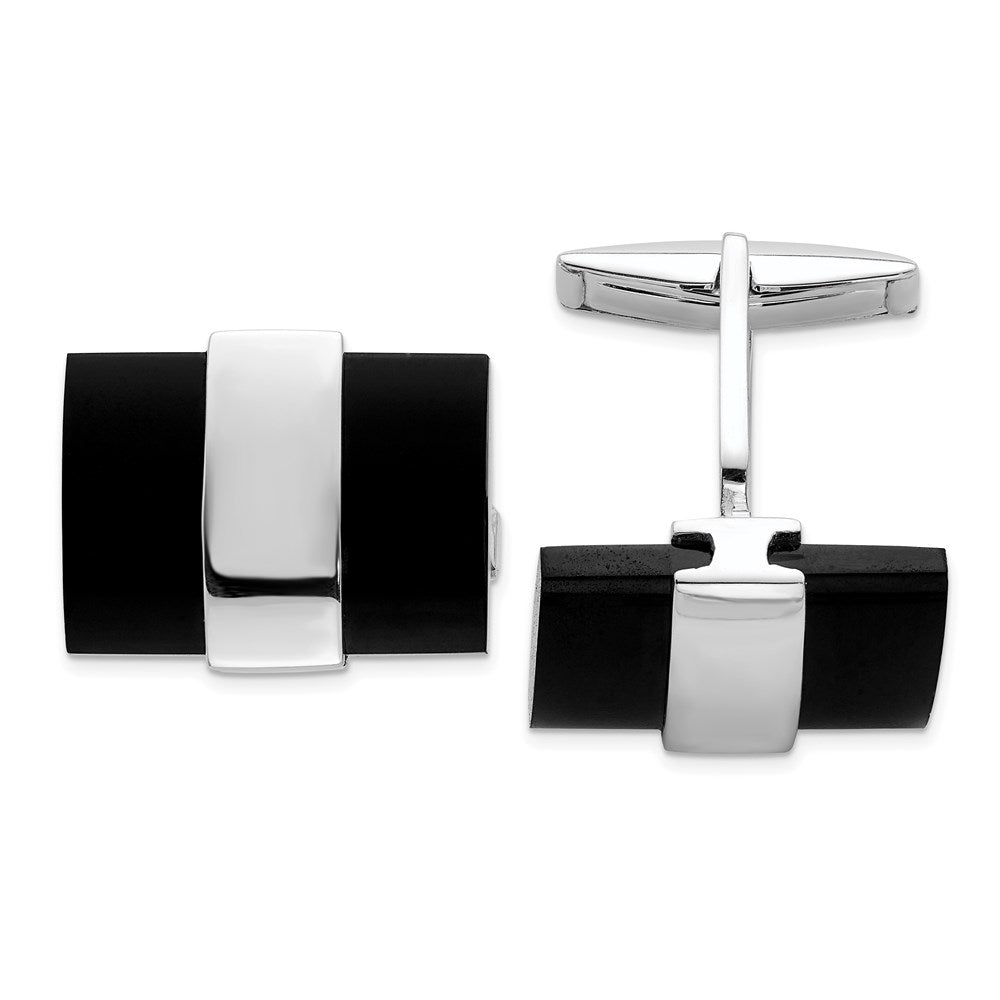 Sterling Silver Onyx Cuff Links