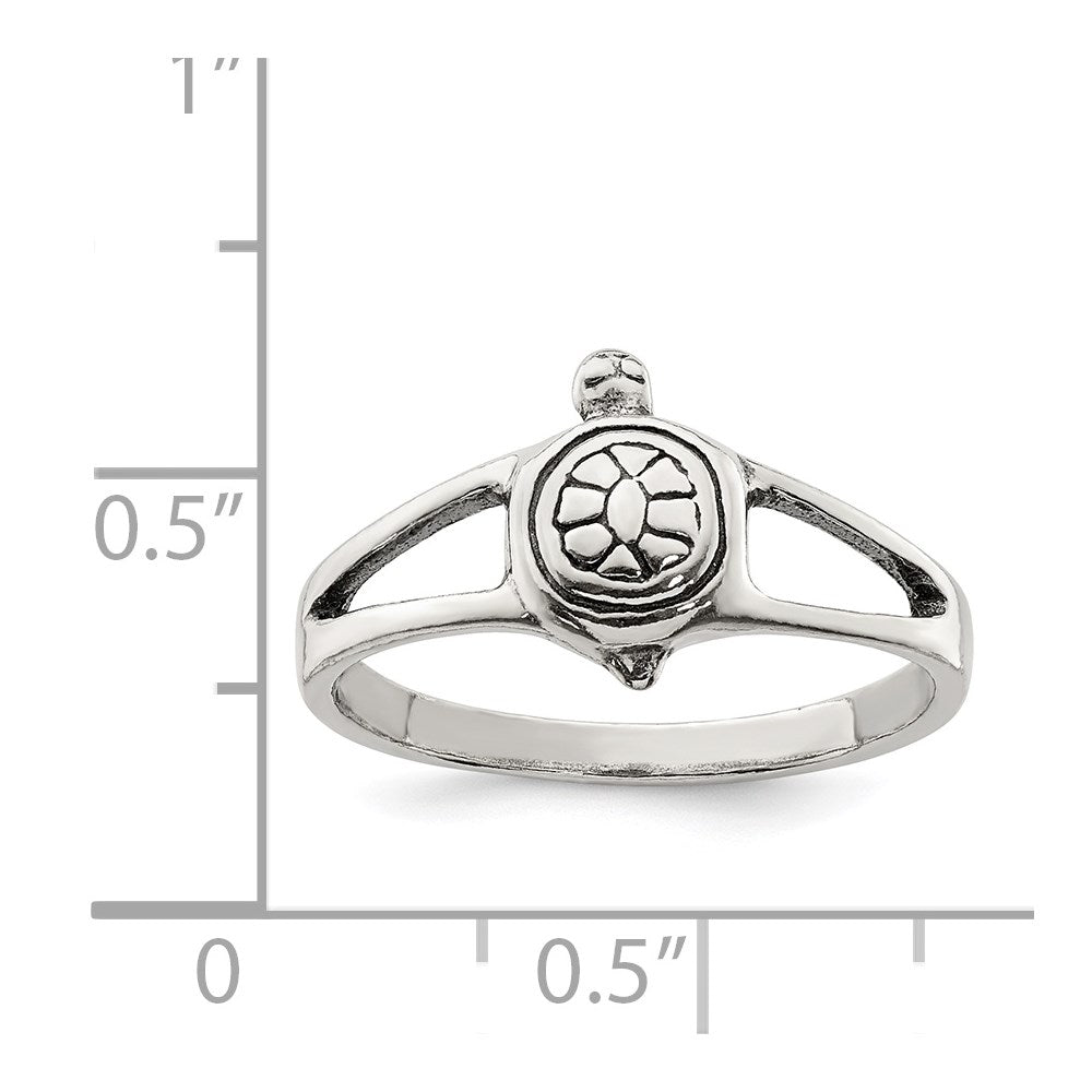 Sterling Silver Solid Turtle Ring