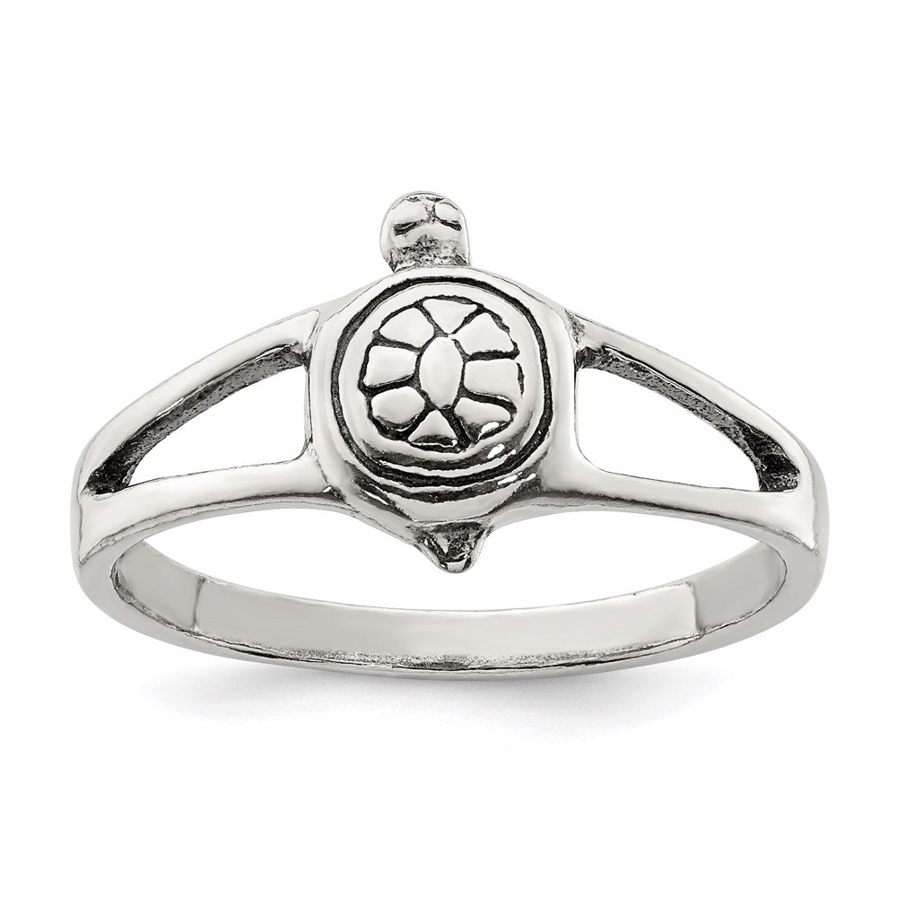 Sterling Silver Solid Turtle Ring