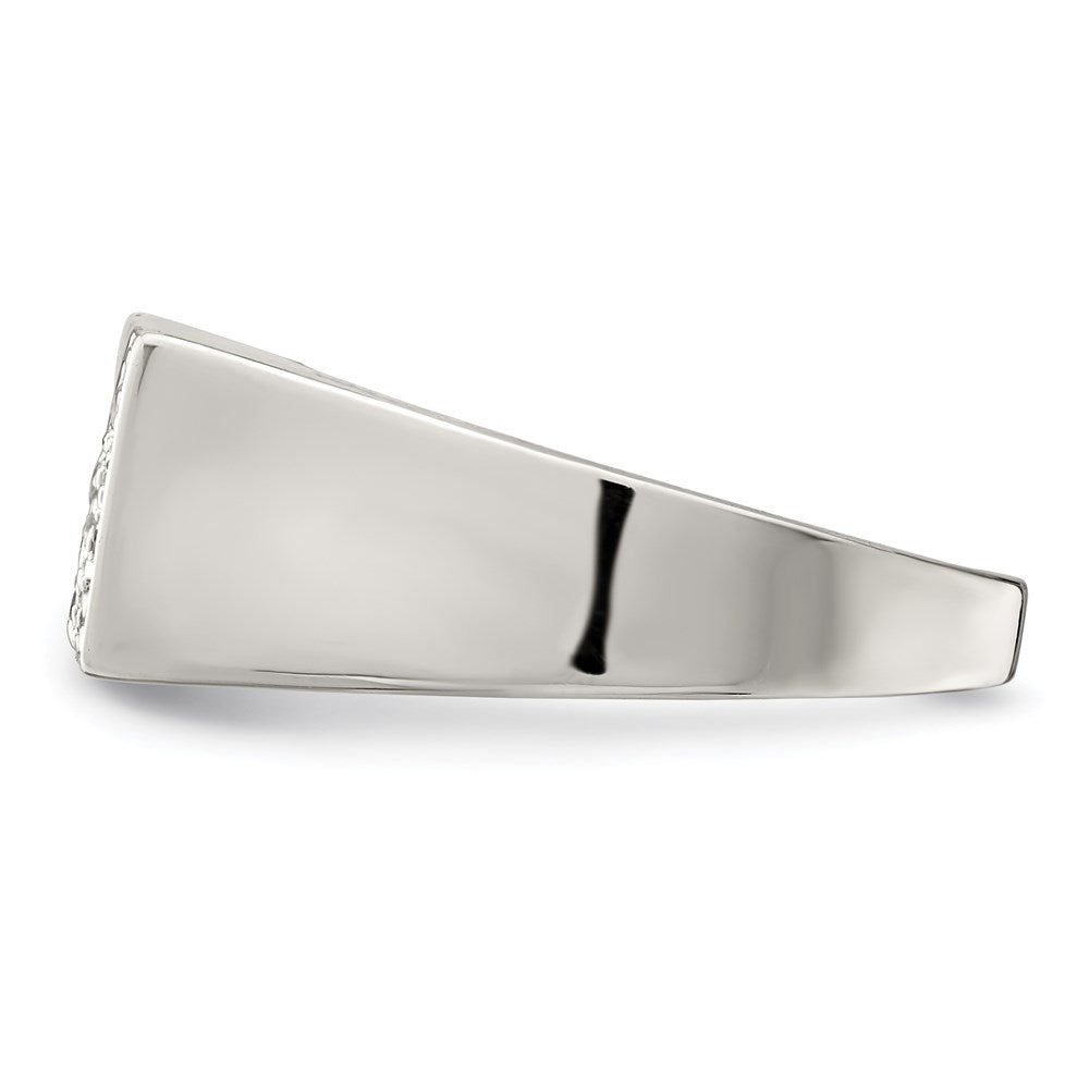 Sterling Silver Rhodium Plated Men's CZ Fashion Ring