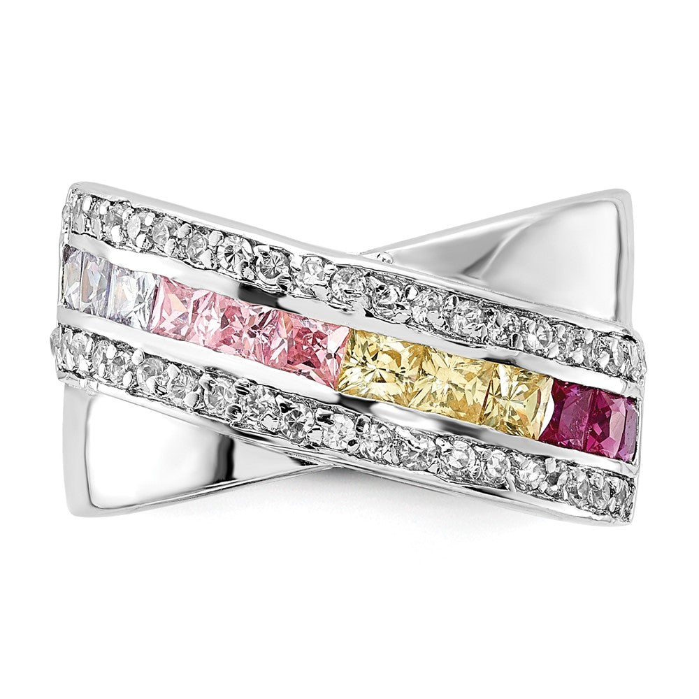 Sterling Silver Multi-color CZ Ring