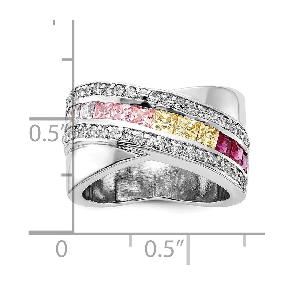 Sterling Silver Multi-color CZ Ring